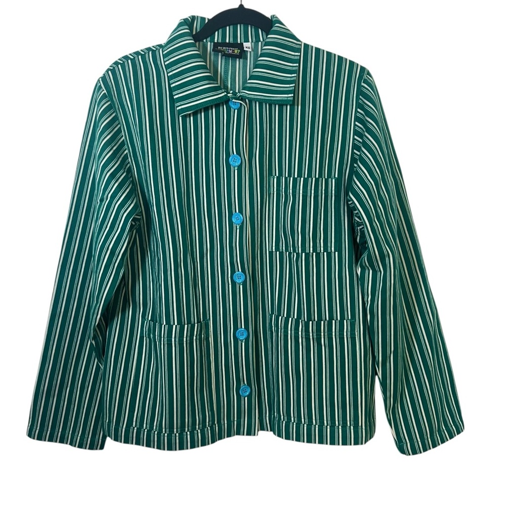 Big Bud Press Green Striped Work Jacket Unisex XS